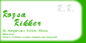 rozsa rikker business card